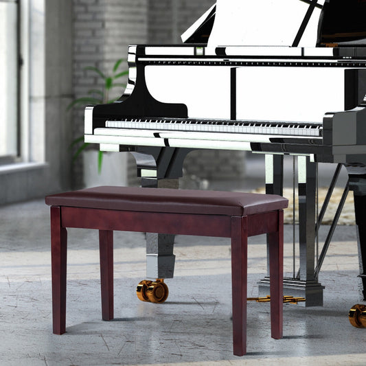 Solid Wood PU Leather Padded Piano Bench Keyboard Seat - Tampa Home & Garden Store