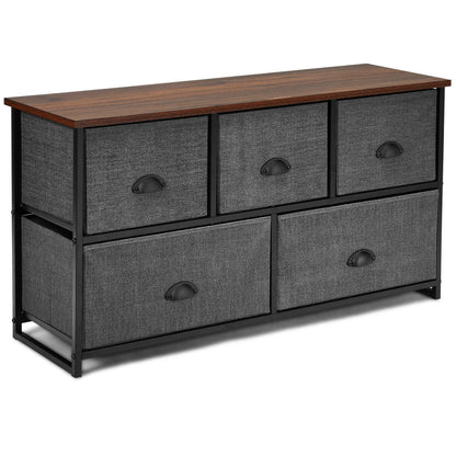 Cómoda de Madera Unidad de Almacenamiento Mesa Auxiliar Organizador de Exhibición-Gris