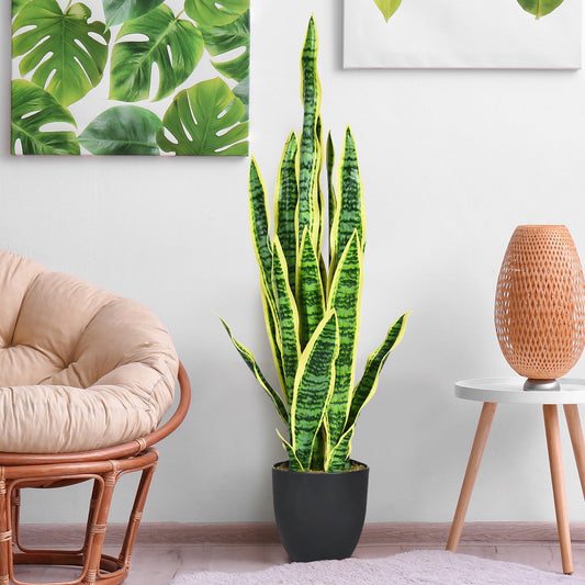 35.5 Inch Indoor-Outdoor Decoration Fake Artificial Snake Plant - Tampa Home & Garden Store