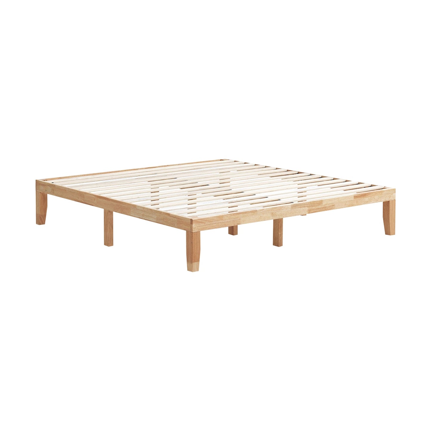 Marco de cama de plataforma de madera King Size de 14 pulgadas - Marrón