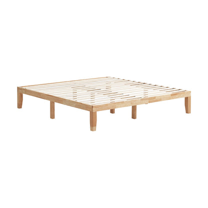 Marco de cama de plataforma de madera King Size de 14 pulgadas - Marrón