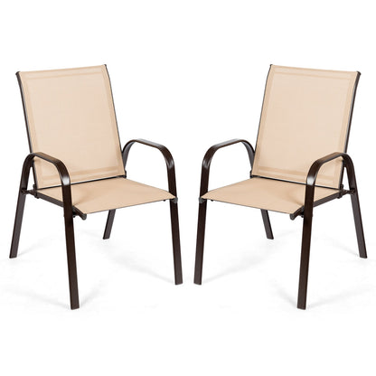 2 sillas de patio, silla de comedor exterior con reposabrazos - Marrón