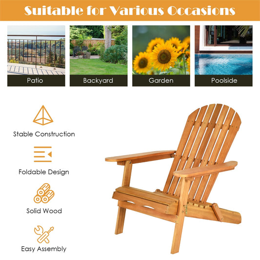 3 Pieces Adirondack Chair Set with Widened Armrest - Tampa Home & Garden Store