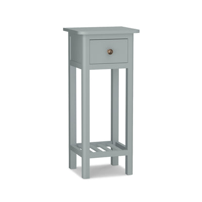 2 Tier Slim Nightstand Bedside Table with Drawer Shelf-Brown