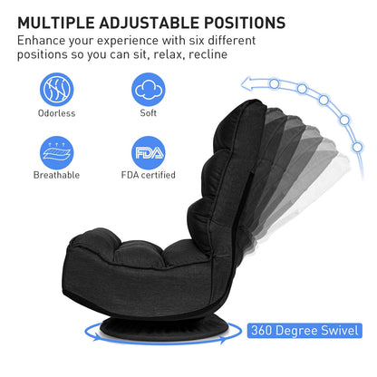5-Position Folding Floor Gaming Chair