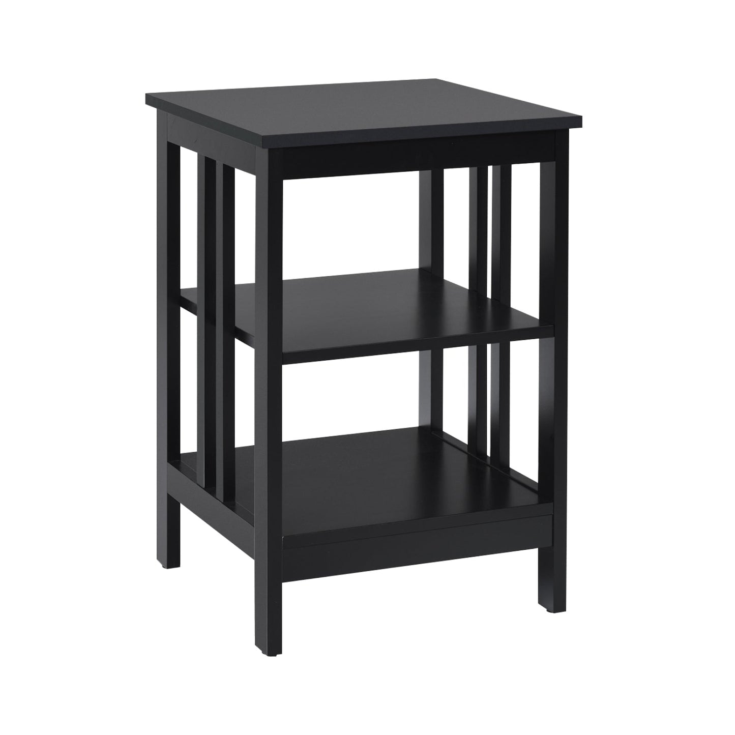 2 Pieces 3-Tier Nightstand with Reinforced Bars and Stable Structure