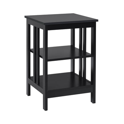 2 Pieces 3-Tier Nightstand with Reinforced Bars and Stable Structure