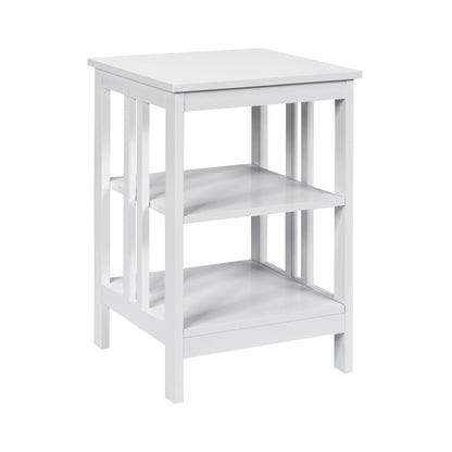 2 Pieces 3-Tier Nightstand with Reinforced Bars and Stable Structure