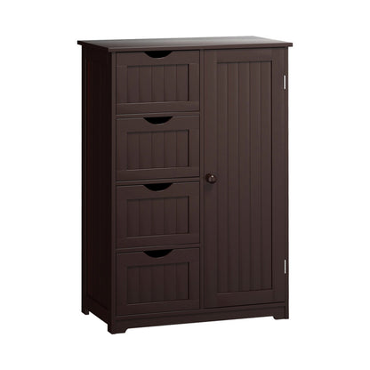 Mueble de madera para interior de pie con 4 cajones - Marrón