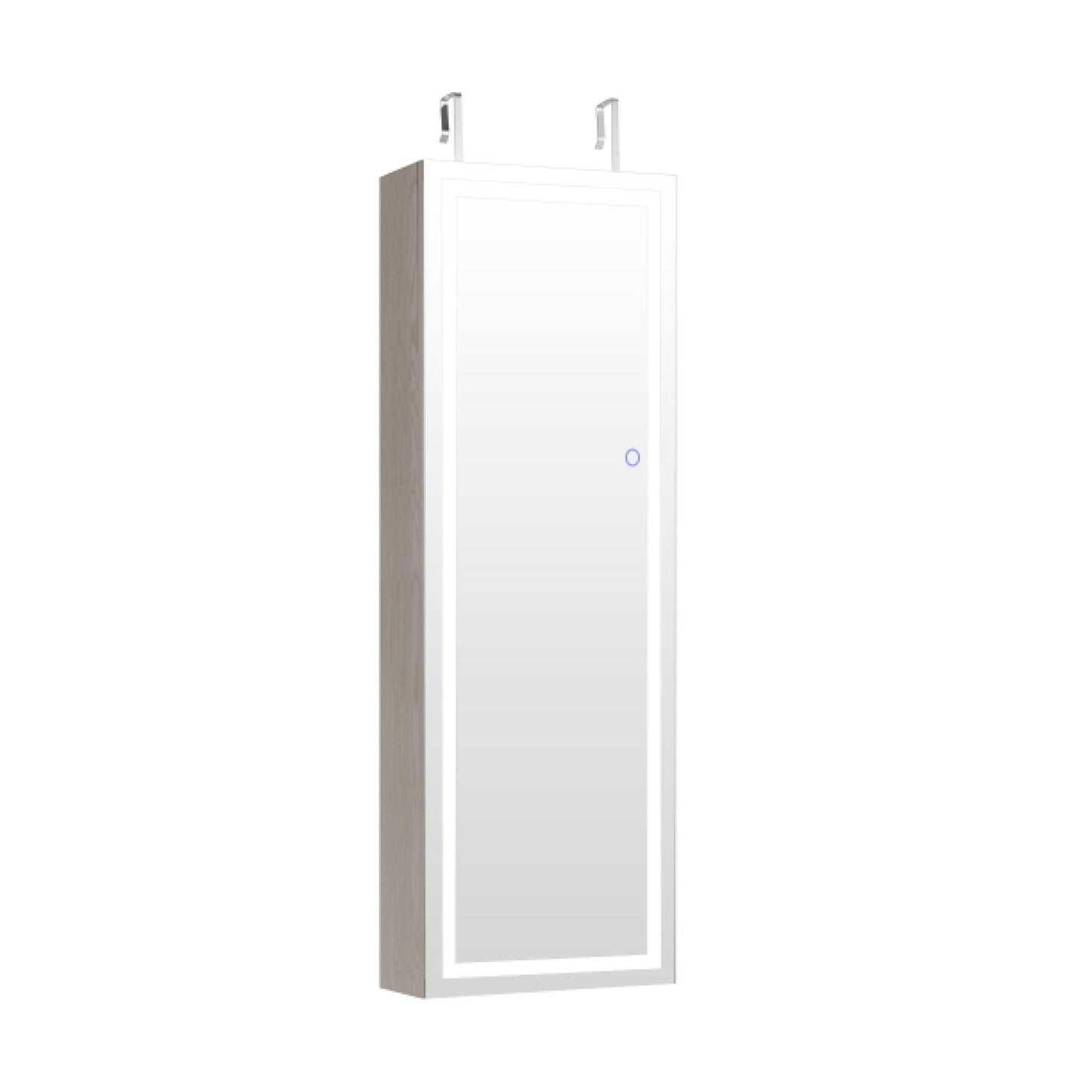 Alhajero con espejo, espejo de cuerpo entero y 2 luces LED internas - Negro