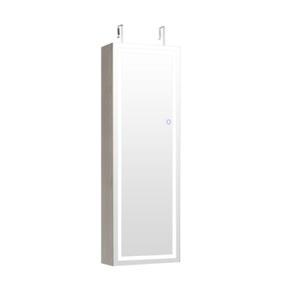 Alhajero con espejo, espejo de cuerpo entero y 2 luces LED internas - Negro