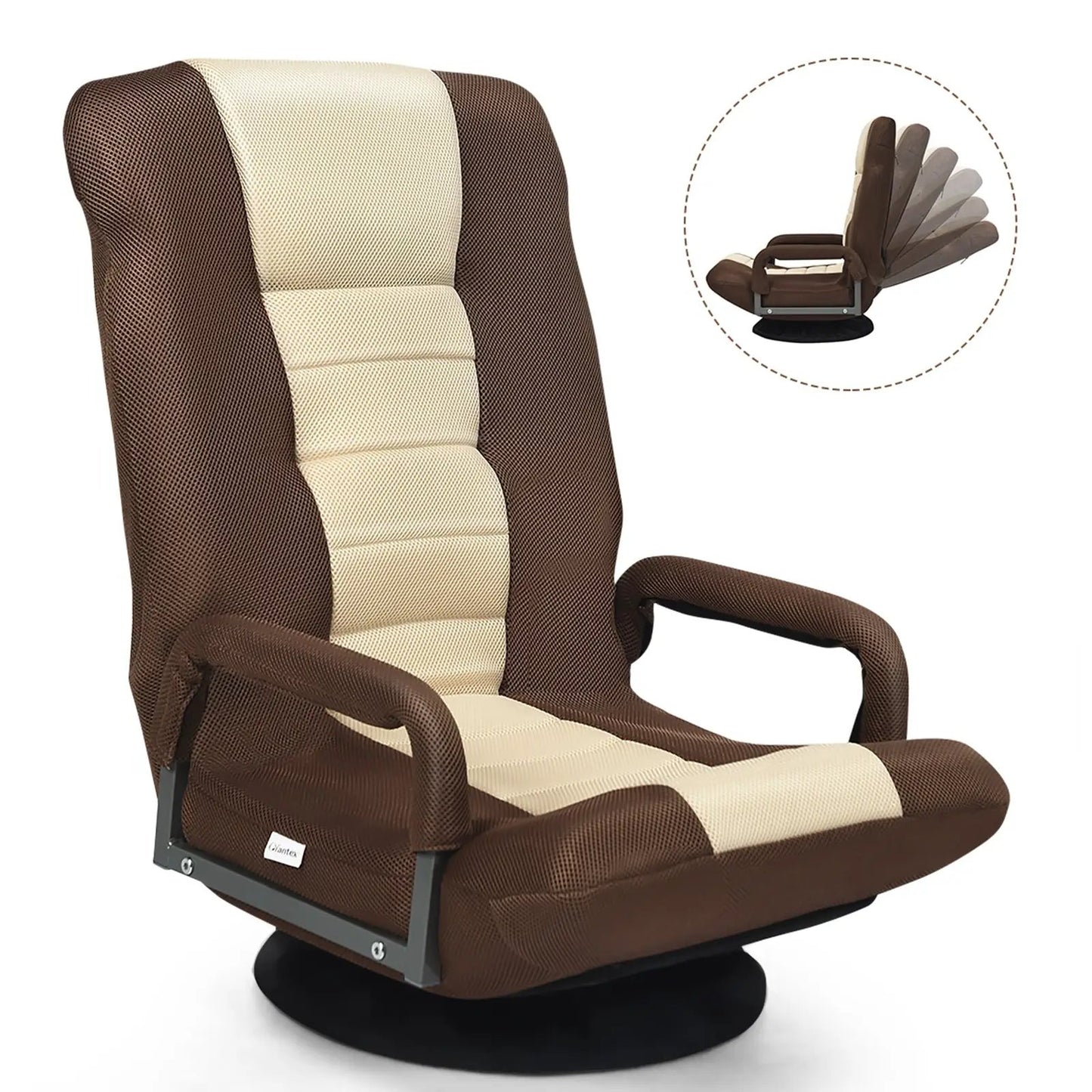 360-Degree Swivel Gaming Floor Chair Backrest