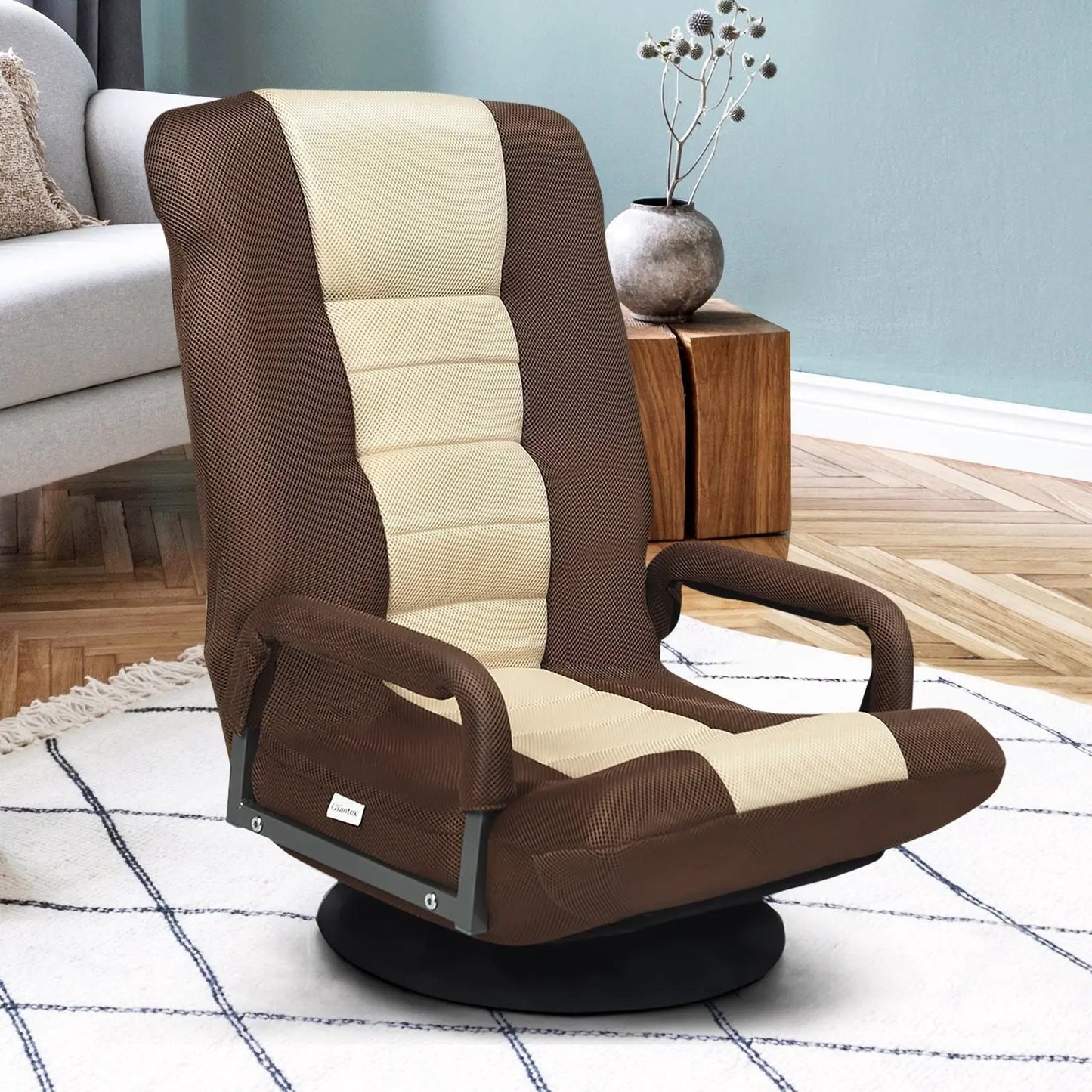 360-Degree Swivel Gaming Floor Chair Backrest