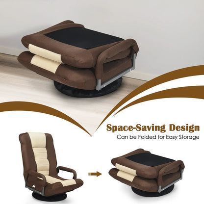 360-Degree Swivel Gaming Floor Chair Backrest