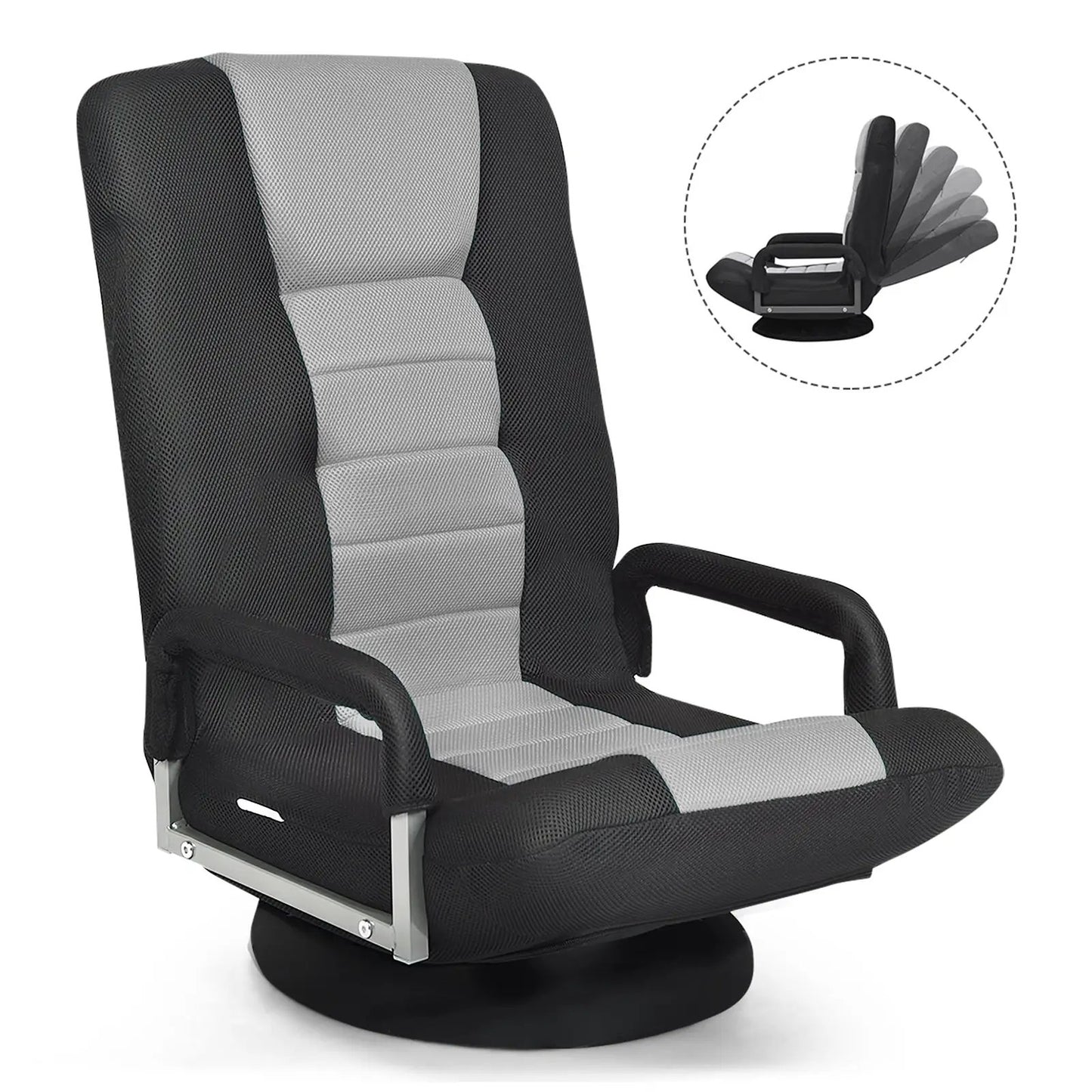 360-Degree Swivel Gaming Floor Chair Backrest