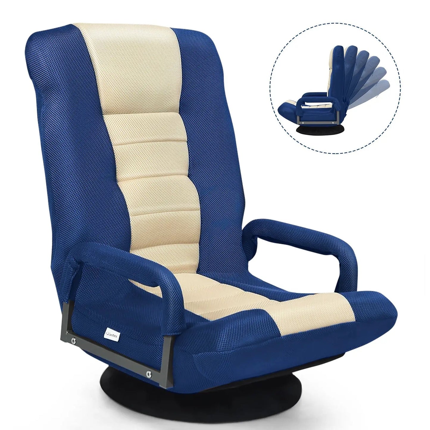 360-Degree Swivel Gaming Floor Chair Backrest