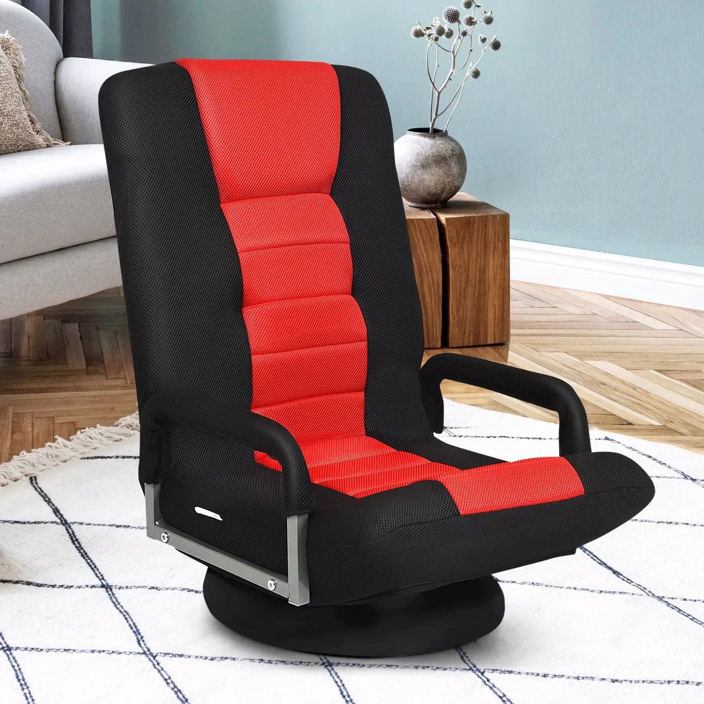 360-Degree Swivel Gaming Floor Chair Backrest