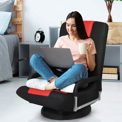 360-Degree Swivel Gaming Floor Chair Backrest