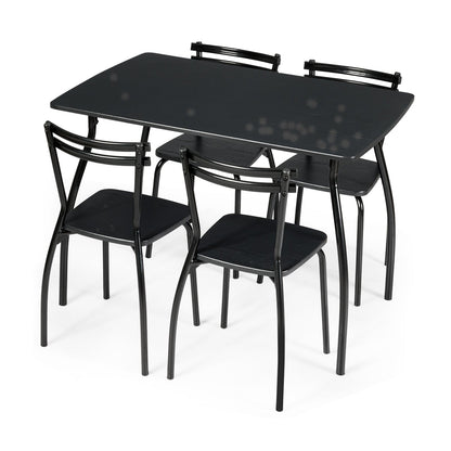 Juego de comedor de 5 piezas con 4 sillas y respaldos