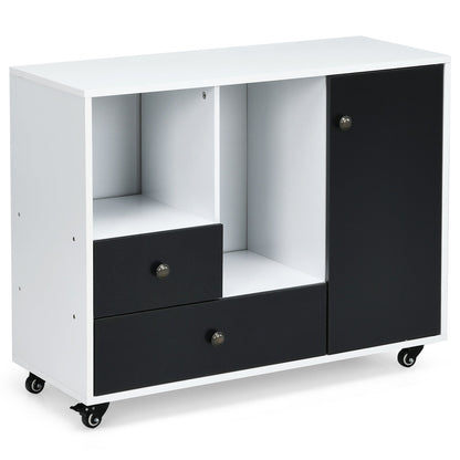 Archivador móvil lateral con 2 cajones - Negro