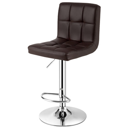 Taburete de bar giratorio ajustable con cuero sintético - Negro