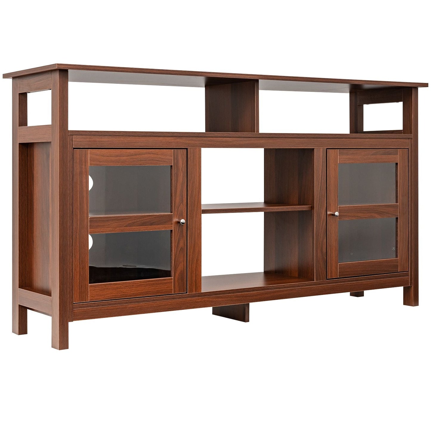 58 Inch TV Stand Entertainment Console Center with 2 Cabinets-Black