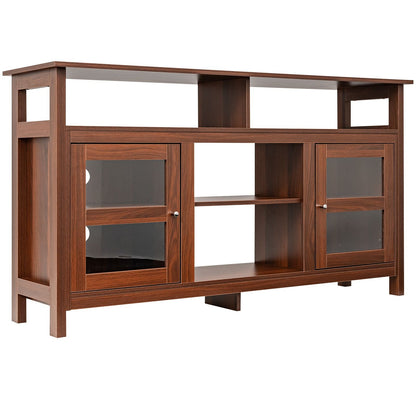 58 Inch TV Stand Entertainment Console Center with 2 Cabinets-Black
