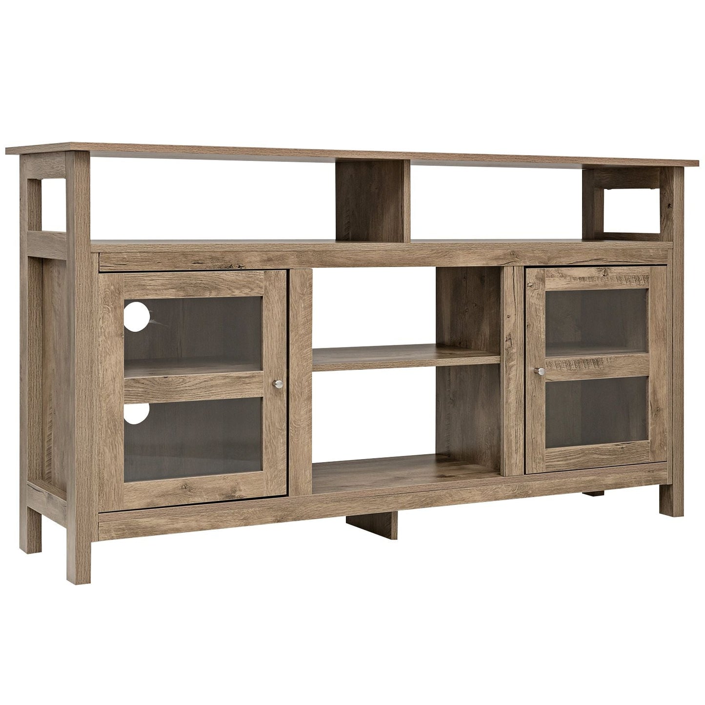 58 Inch TV Stand Entertainment Console Center with 2 Cabinets-Black