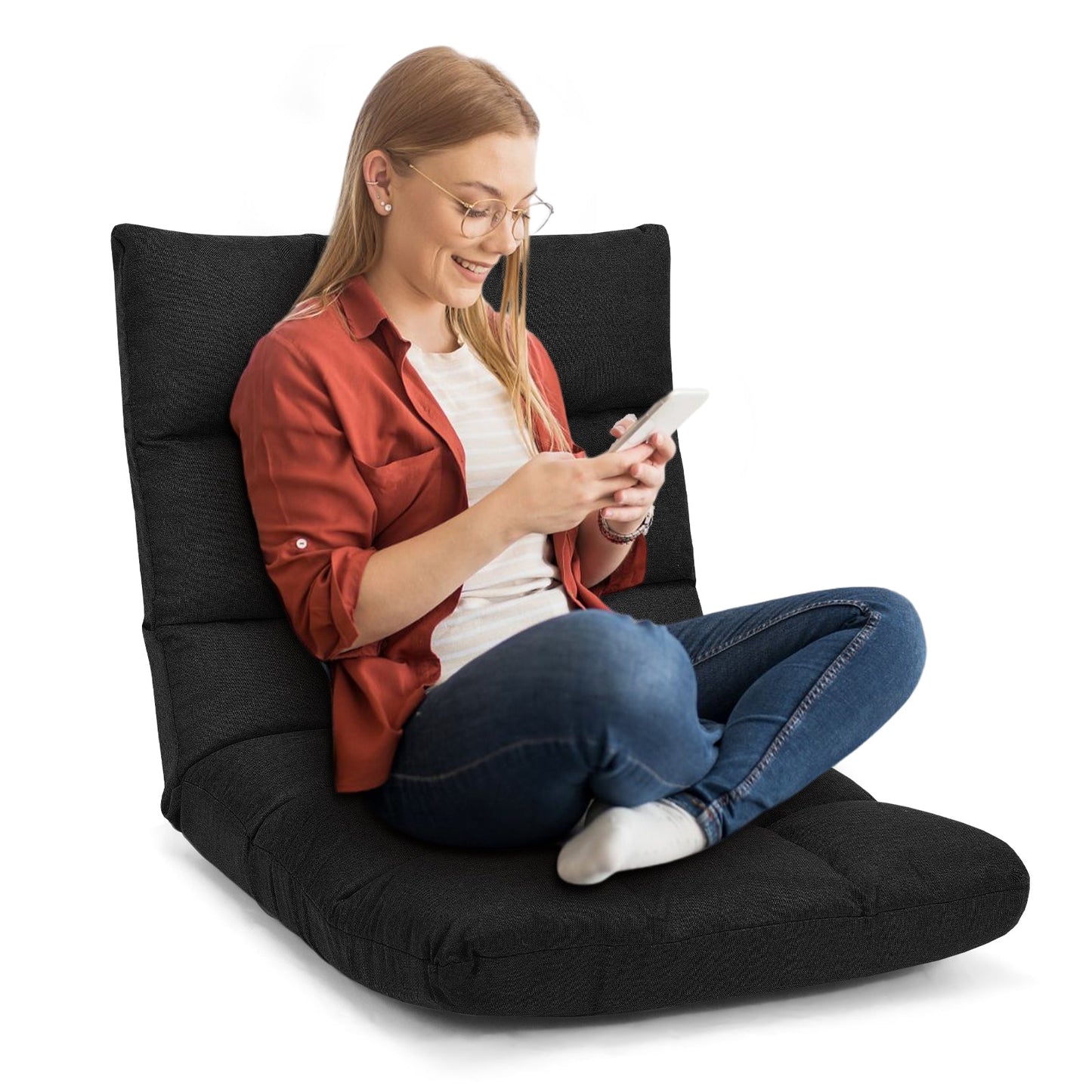 Sofá plegable reclinable de 14 posiciones para videojuegos - Negro
