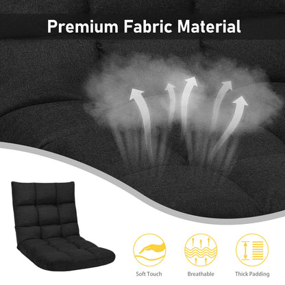 Sofá plegable reclinable de 14 posiciones para videojuegos - Negro