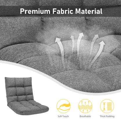 Sofá plegable reclinable para videojuegos con 14 posiciones - Gris