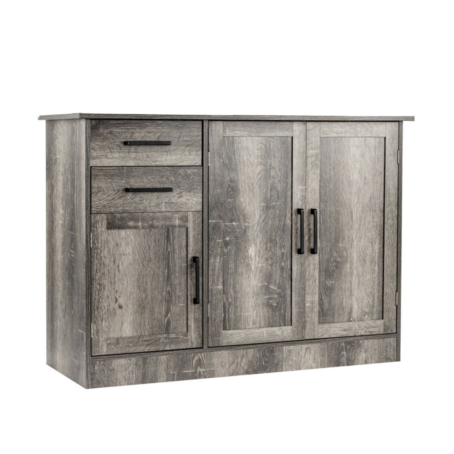 Mueble aparador con almacenamiento tipo buffet y 2 cajones para cocina - Gris