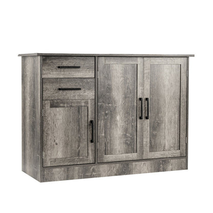 Mueble aparador con almacenamiento tipo buffet y 2 cajones para cocina - Gris
