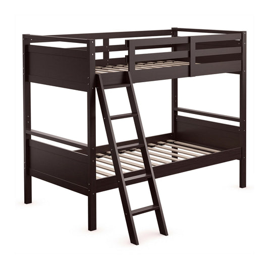 Twin Over Twin Bunk Bed Convertible 2 Individual Beds Wooden - Tampa Home & Garden Store