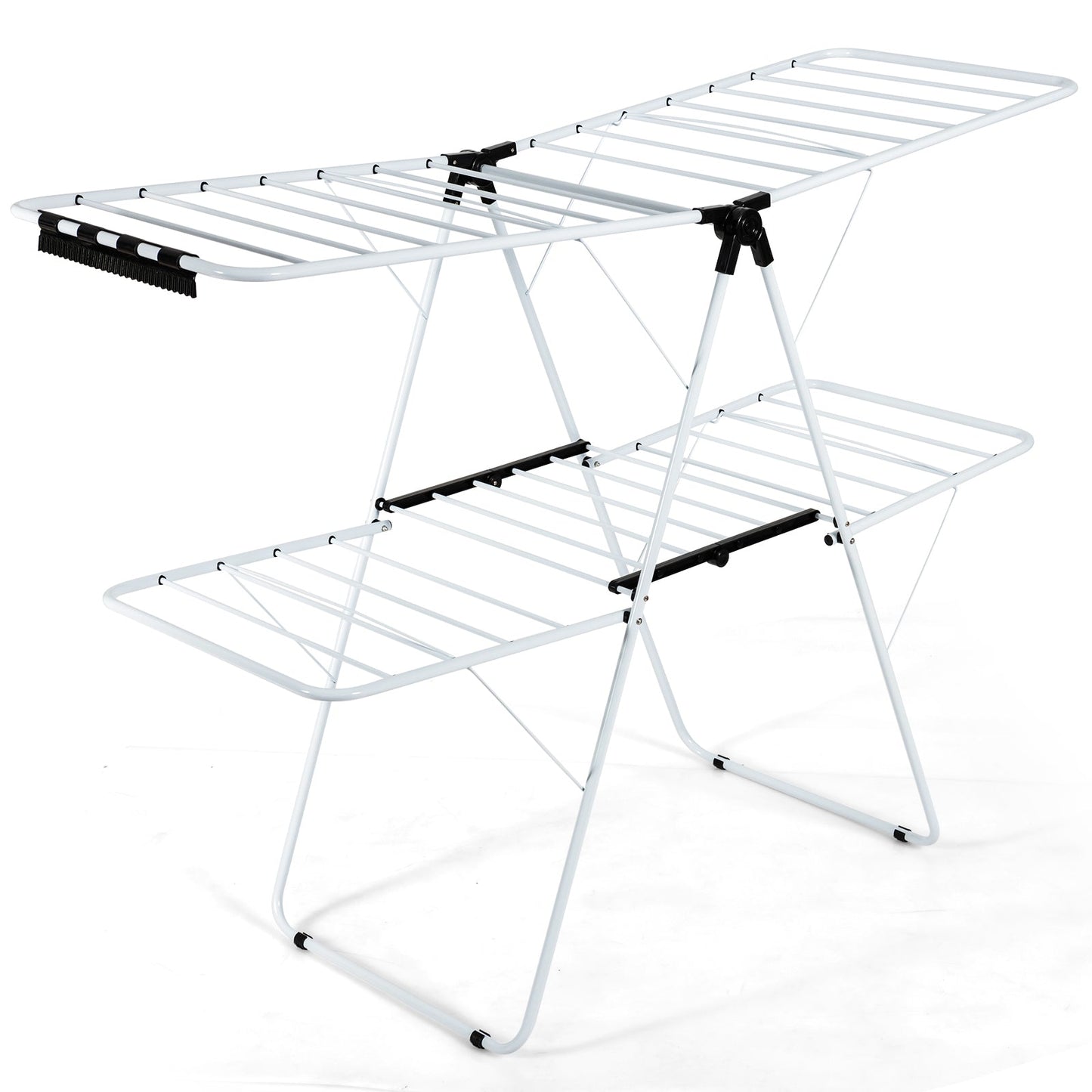Tendedero plegable de 2 niveles con alas de gaviota ajustables