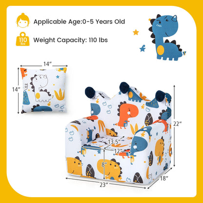 High-density Padding Kids Sofa with Armrest and Extra Pilow