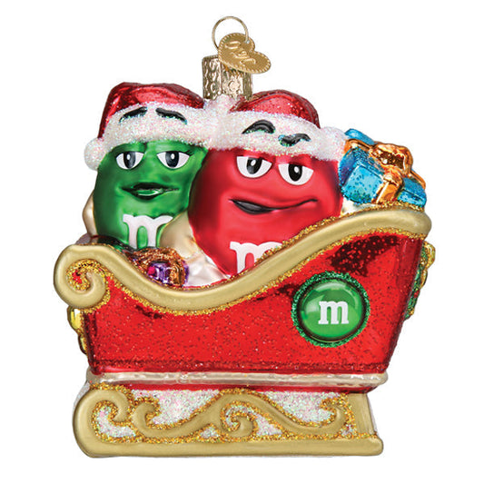 Ornement M&amp;M's en traîneau