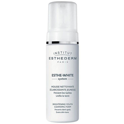 Esthederm Esthe-White Brightening Youth Cleansing Foam bottle with pump white cleanser on Tampa Home & Garden Store