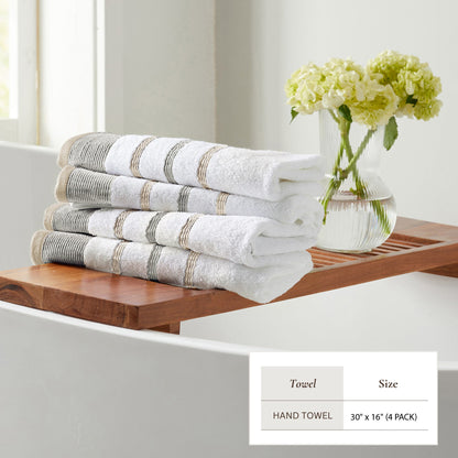 Soft Cotton Bath Towel Set and Stripe Detail