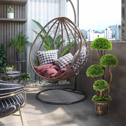 Pino decorativo artificial de 3 pies con tronco de ratán