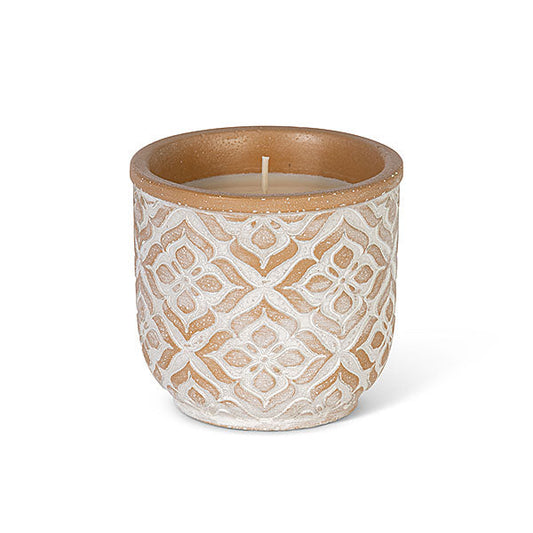 Bougie en pot de terre cuite - 8,9 cm - Bois de santal