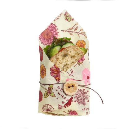 Emballage alimentaire Bee's Wrap - Motif Prairie Magique - Emballage pour sandwich végétalien