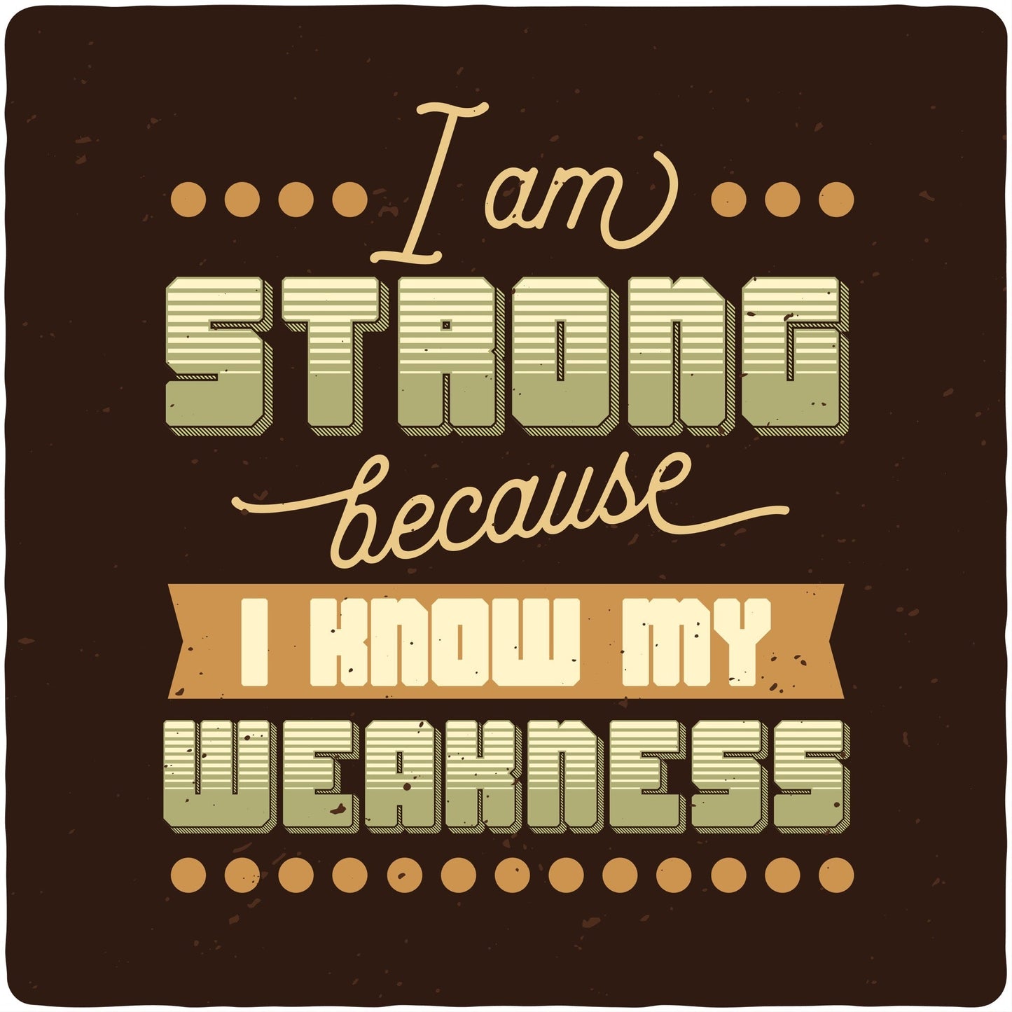 I am Strong men's bamboo viscose graphic tee by Spun Bamboo in brown with beige text on Tampa Home & Garden Store