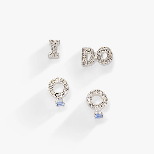 Bridal I Do stud earrings set of 2 with crystal letter I and DO charms by ALEX AND ANI on Tampa Home & Garden Store