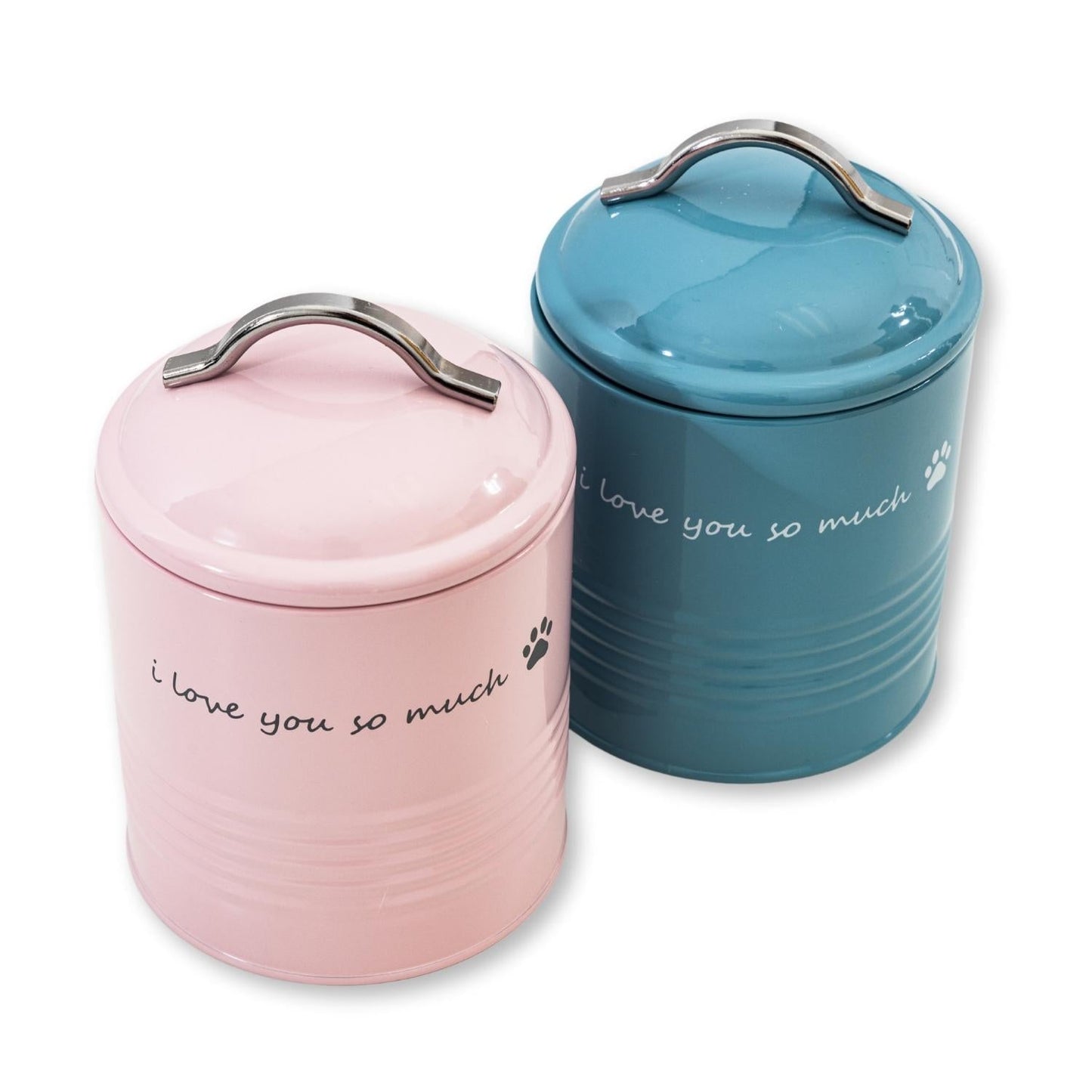 Set de regalo de premios para perros "Te quiero mucho" - Rosa y azul