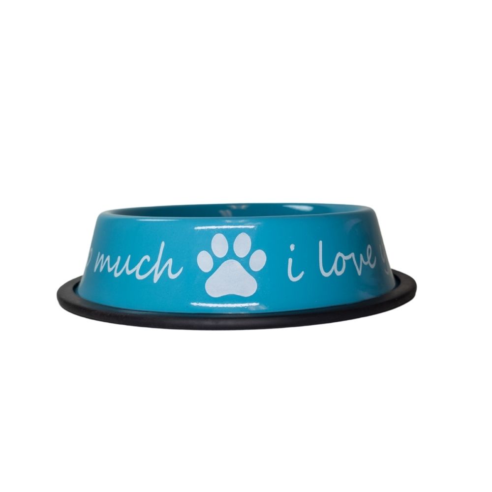 Gamelle moderne pour chien en acier inoxydable « Je t’aime tellement » – 710 ml
