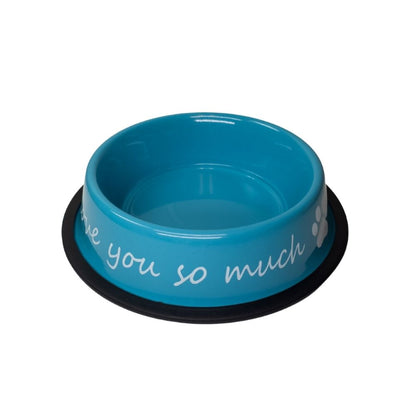 Gamelle moderne pour chien en acier inoxydable « Je t’aime tellement » – 710 ml