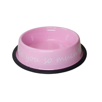 Gamelle moderne pour chien en acier inoxydable « Je t’aime tellement » – 710 ml