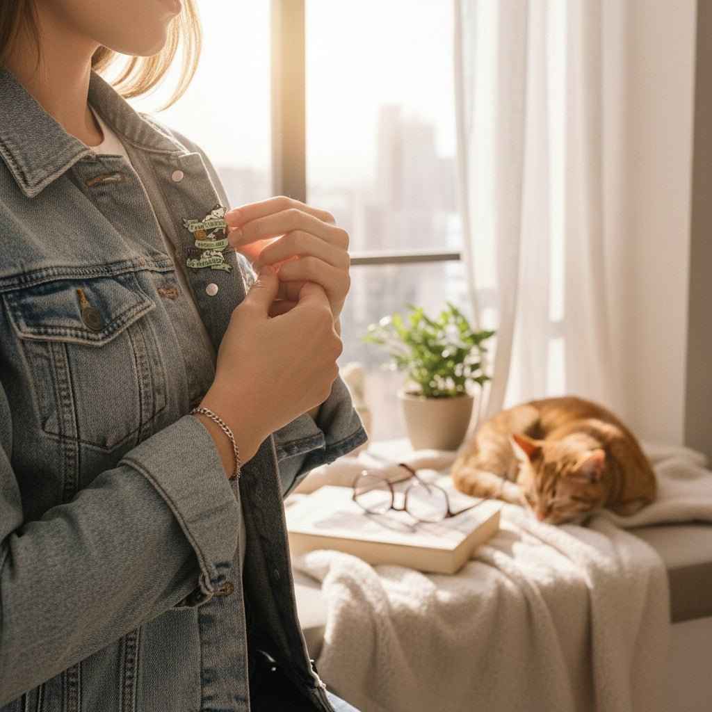 I Want to Pet Every Cat Pin enamel cat lapel pin by Shaketea on denim jacket on Tampa Home & Garden Store