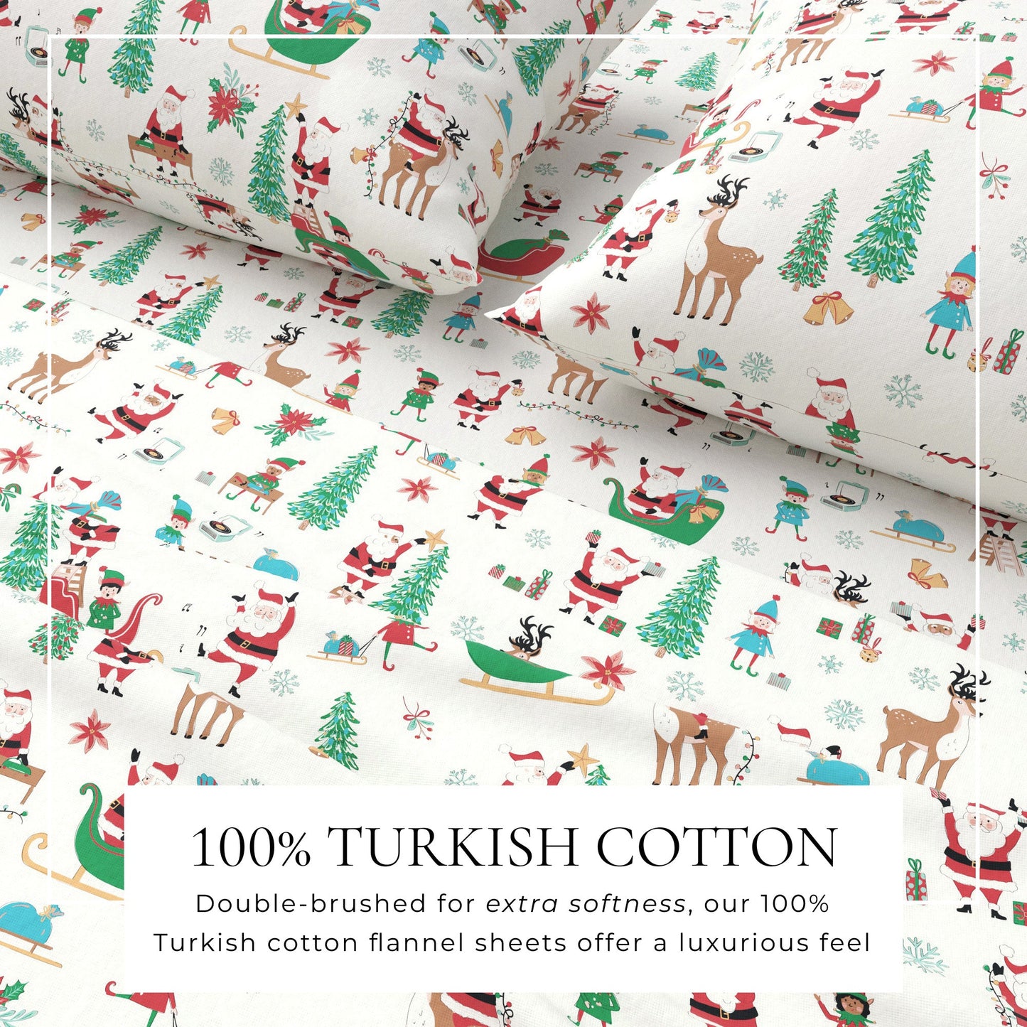 Soft and Plush Turkish Cotton Christmas Sheets